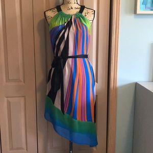 Adrianna Papell Tie Waist Tank Dress